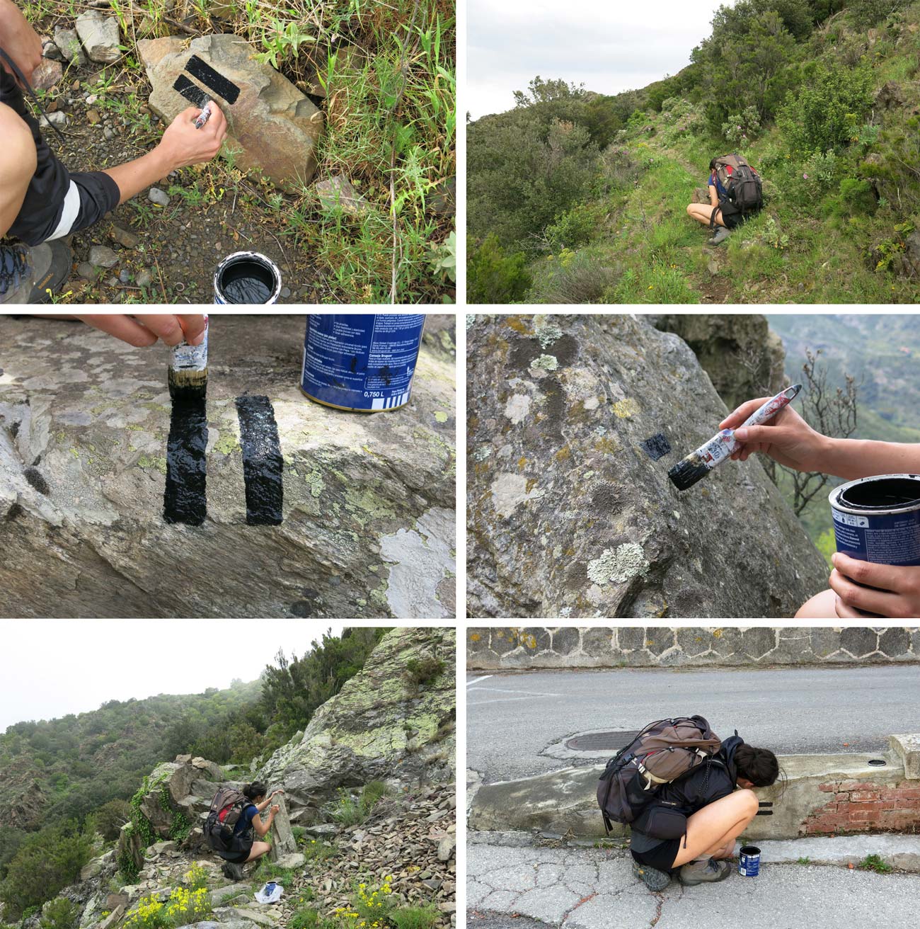 Painting 150 black marks along the way